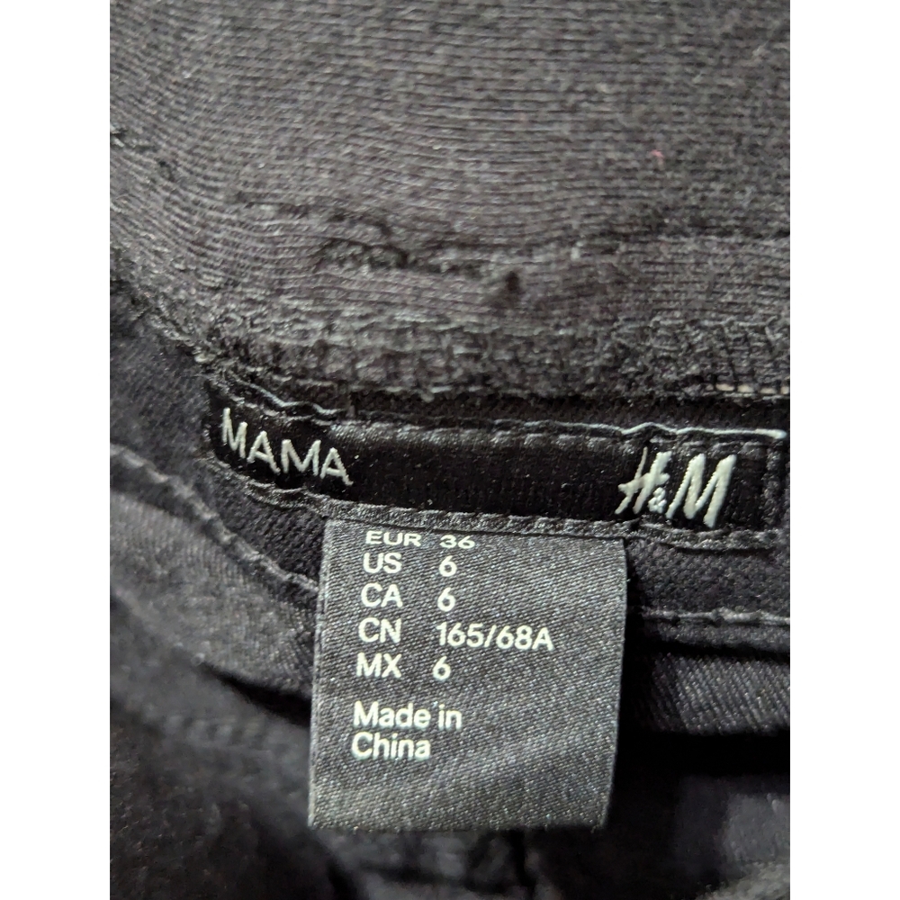 H&M MAMA Super Stretch Black Slim Leg Maternity Pants Size 6 - Picture 5 of 15